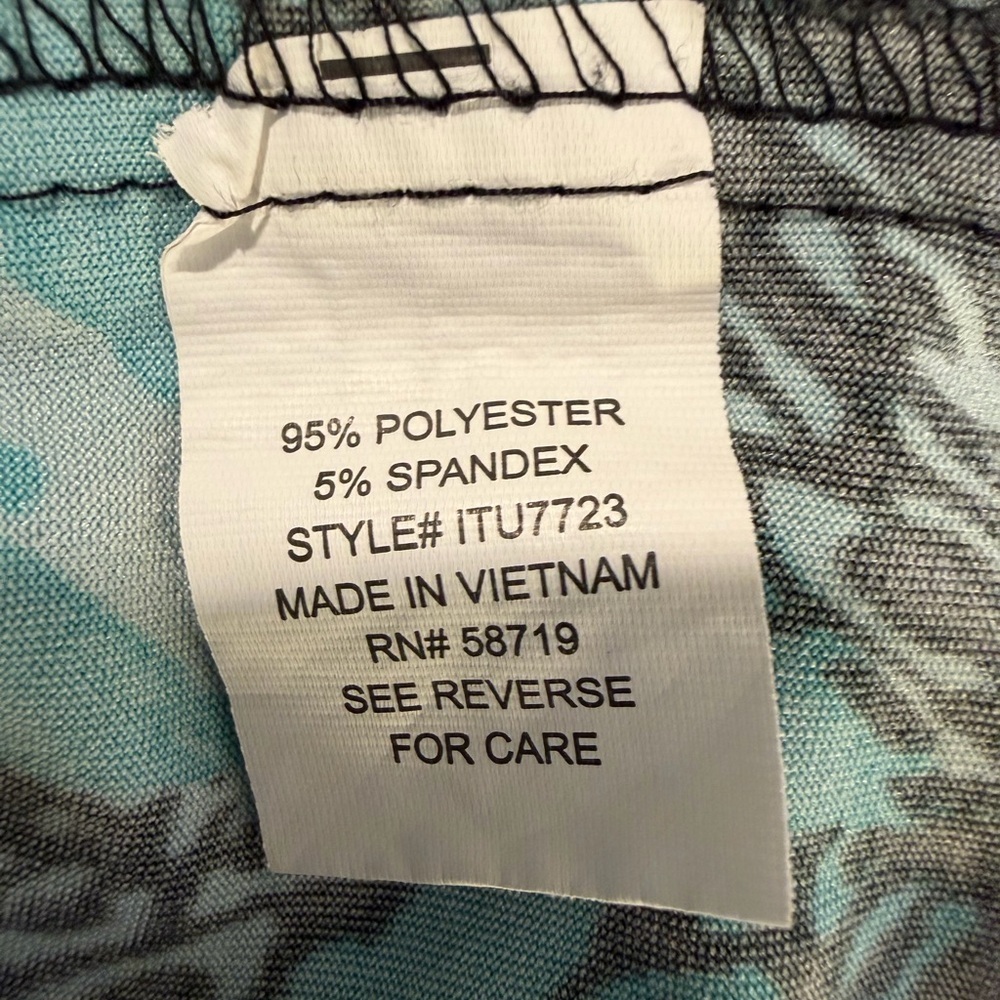 Notations Teal and Black Chevron Blouse | Convertible Sleeves - Picture 8 of 8